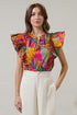 Milana Zaree Ruffle Poplin Top